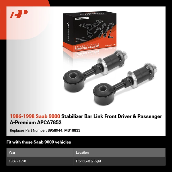 1986-1998 Saab 9000 Stabilizer Bar Link Front Driver & Passenger A-Premium APCA7852