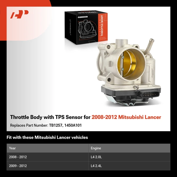 Throttle Body with TPS Sensor for 2008-2012 Mitsubishi Lancer