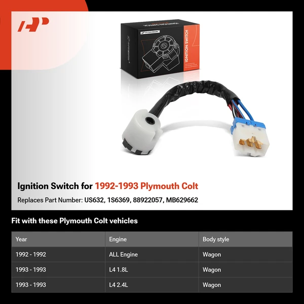 Ignition Switch for 1992-1993 Plymouth Colt