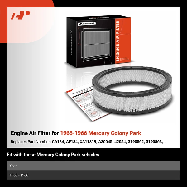 Engine Air Filter for 1965-1966 Mercury Colony Park