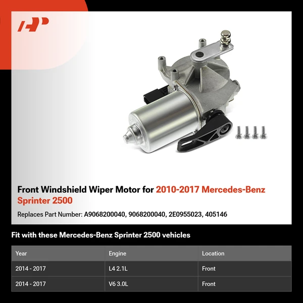 Front Windshield Wiper Motor for 2010-2017 Mercedes-Benz Sprinter 2500