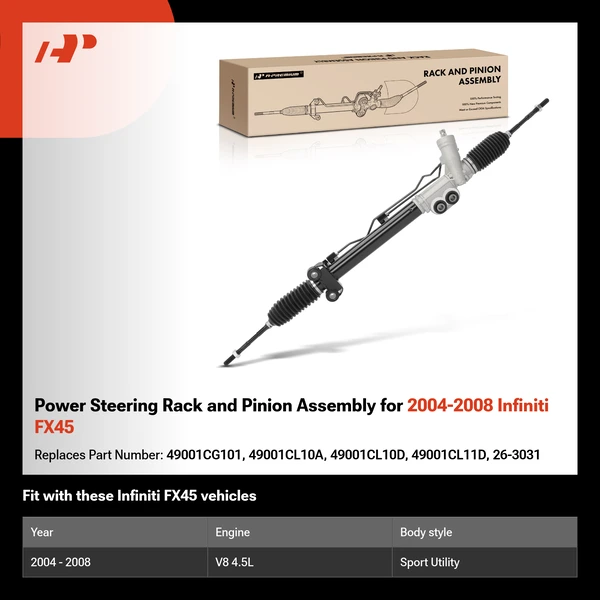 Power Steering Rack and Pinion Assembly for 2004-2008 Infiniti FX45