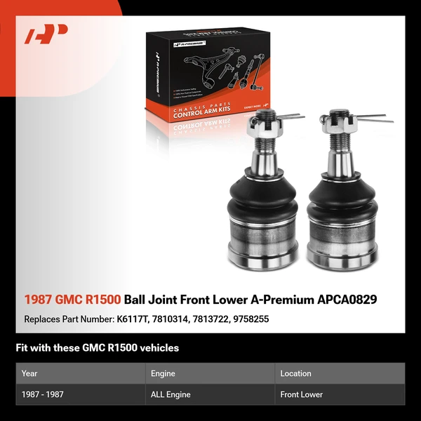 1987 GMC R1500 Ball Joint Front Lower A-Premium APCA0829