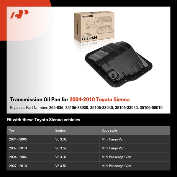 Transmission Oil Pan for 2004-2010 Toyota Sienna