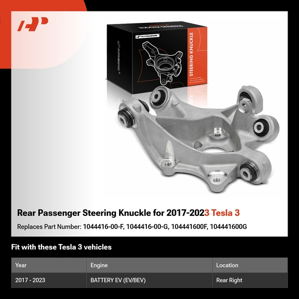 Rear Passenger Steering Knuckle for 2017-2023 Tesla 3