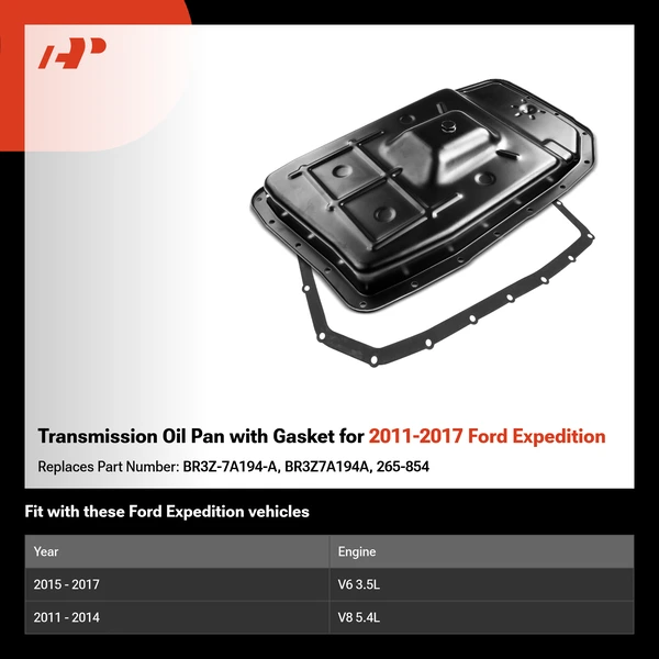 Transmission Oil Pan with Gasket for 2011-2017 Ford Expedition