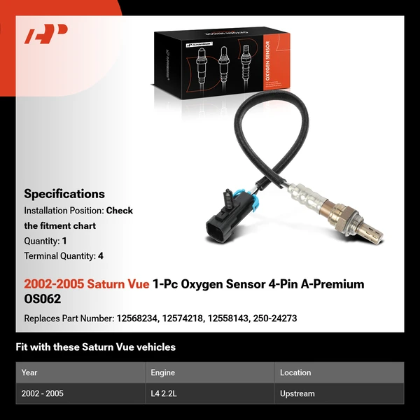2002-2005 Saturn Vue 1-Pc Oxygen Sensor 4-Pin A-Premium OS062