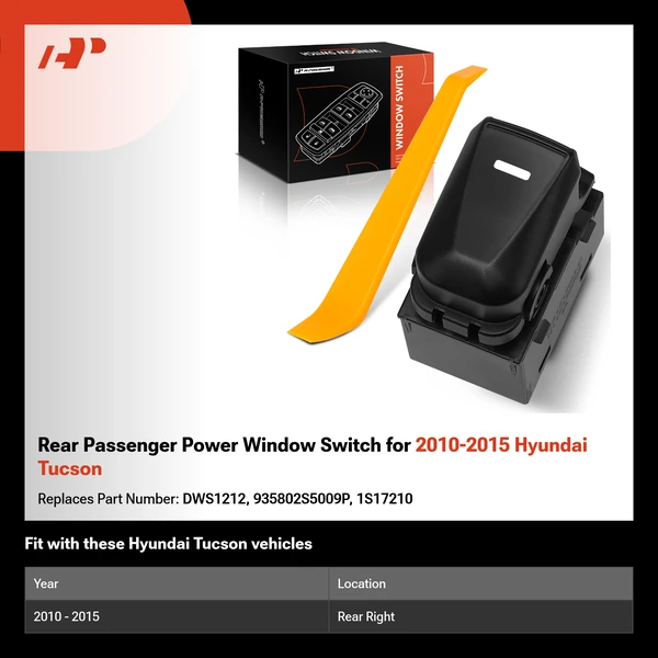 Rear Passenger Power Window Switch for 2010-2015 Hyundai Tucson