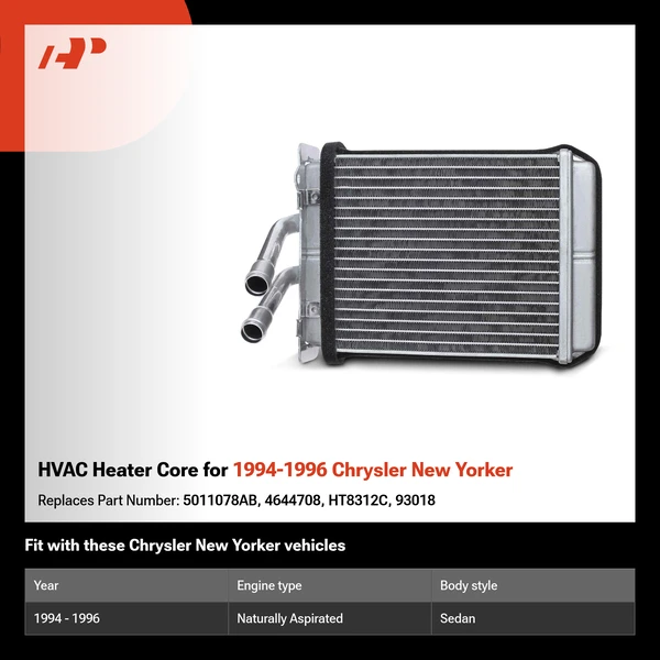 HVAC Heater Core for 1994-1996 Chrysler New Yorker