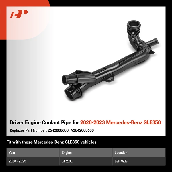 Driver Engine Coolant Pipe for 2020-2023 Mercedes-Benz GLE350