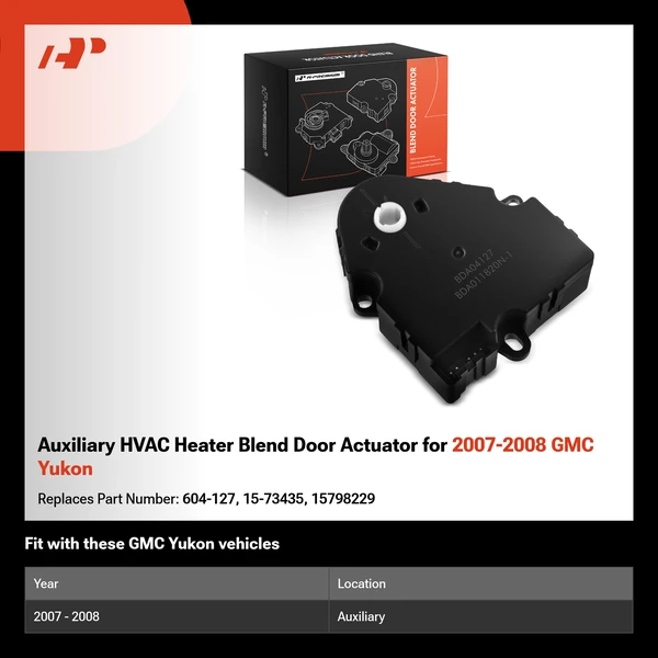 Auxiliary HVAC Heater Blend Door Actuator for 2007-2008 GMC Yukon