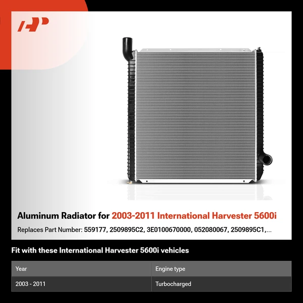 Aluminum Radiator for 2003-2011 International Harvester 5600i