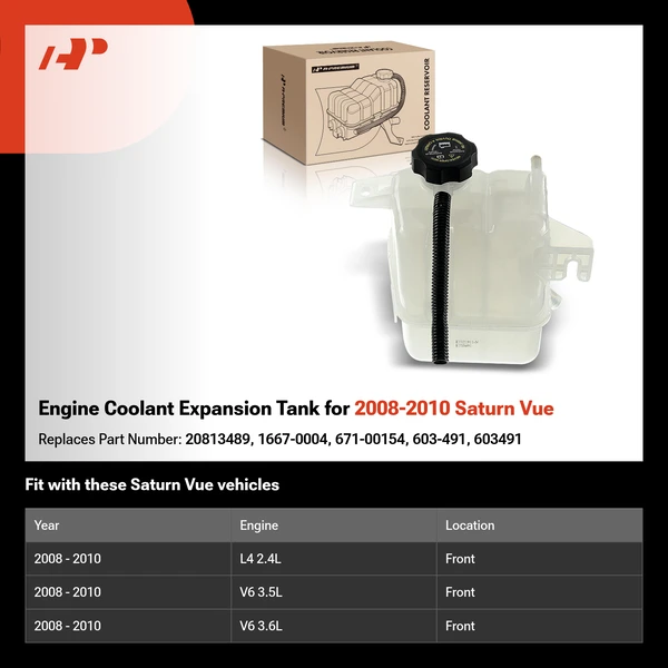 Engine Coolant Expansion Tank for 2008-2010 Saturn Vue