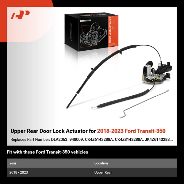 Upper Rear Door Lock Actuator for 2018-2023 Ford Transit-350