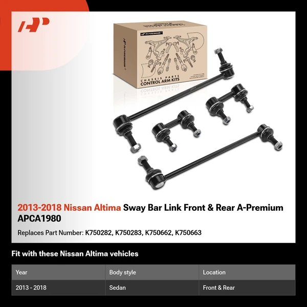 2013-2018 Nissan Altima Sway Bar Link Front & Rear A-Premium APCA1980