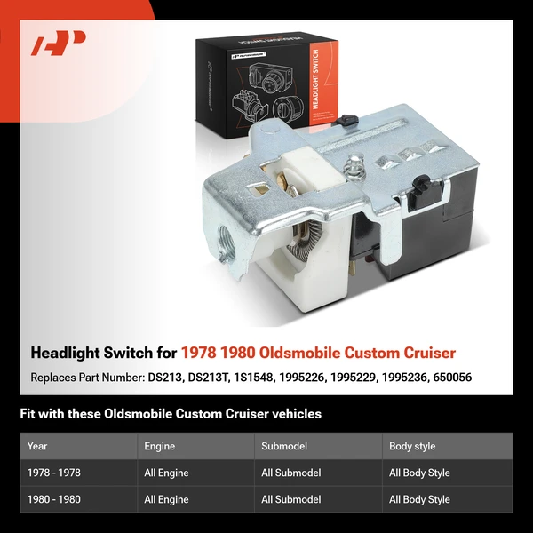 Headlight Switch for 1978 1980 Oldsmobile Custom Cruiser
