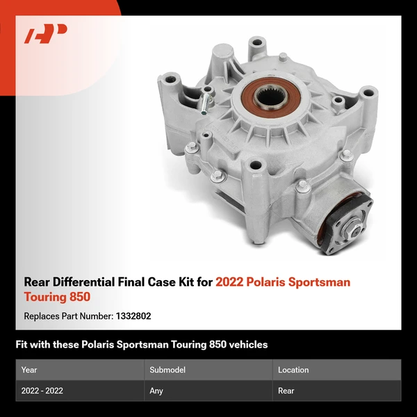 Rear Differential Final Case Kit for 2022 Polaris Sportsman Touring 850