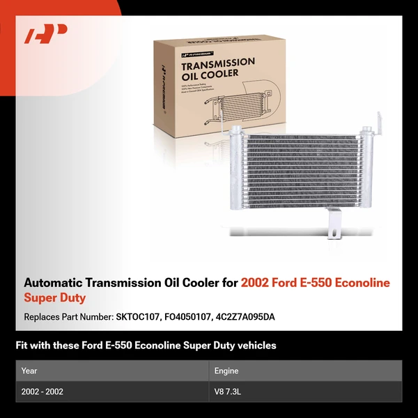 Automatic Transmission Oil Cooler for 2002 Ford E-550 Econoline Super Duty