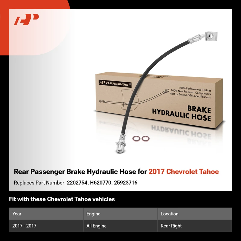 Rear Passenger Brake Hydraulic Hose for 2017 Chevrolet Tahoe