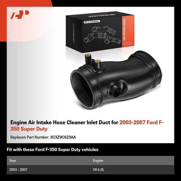 Engine Air Intake Hose Cleaner Inlet Duct for 2003-2007 Ford F-350 Super Duty