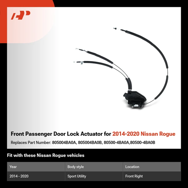 Front Passenger Door Lock Actuator for 2014-2020 Nissan Rogue