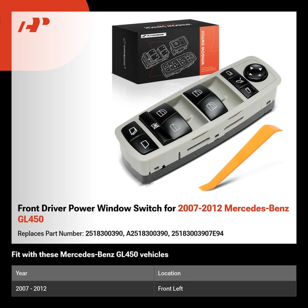 Front Driver Power Window Switch for 2007-2012 Mercedes-Benz GL450