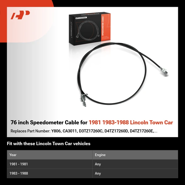 76 inch Speedometer Cable for 1981 1983-1988 Lincoln Town Car