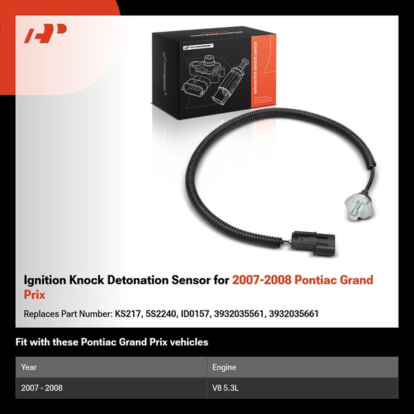 Ignition Knock Detonation Sensor for 2007-2008 Pontiac Grand Prix