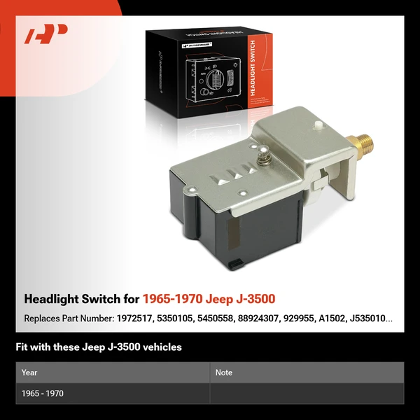 Headlight Switch for 1965-1970 Jeep J-3500