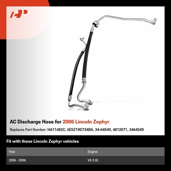 AC Discharge Hose for 2006 Lincoln Zephyr