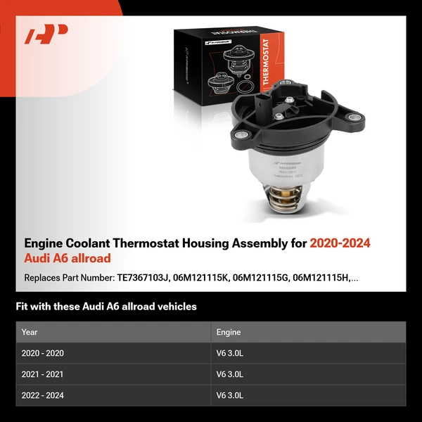 Engine Coolant Thermostat Housing Assembly for 2020-2024 Audi A6 allroad