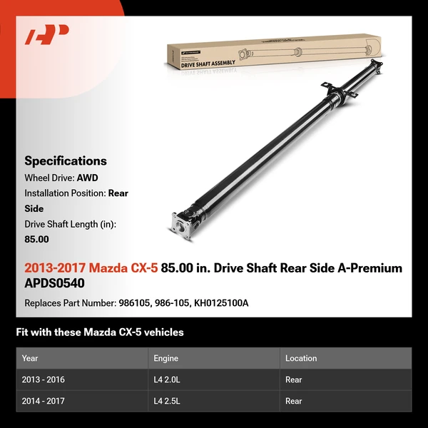 2013-2017 Mazda CX-5 85.00 in. Drive Shaft Rear Side A-Premium APDS0540