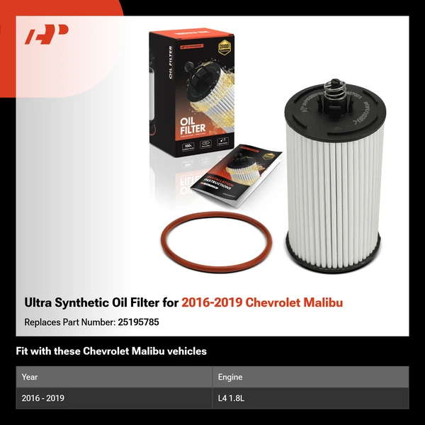 Ultra Synthetic Oil Filter for 2016-2019 Chevrolet Malibu