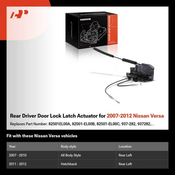 Rear Driver Door Lock Latch Actuator for 2007-2012 Nissan Versa
