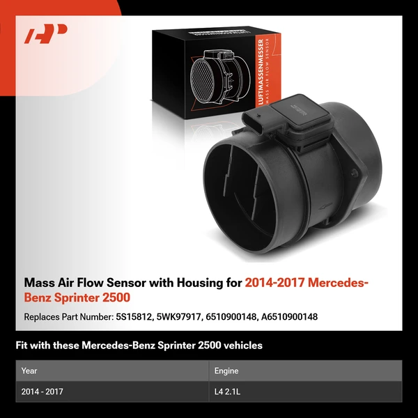 Mass Air Flow Sensor with Housing for 2014-2017 Mercedes-Benz Sprinter 2500