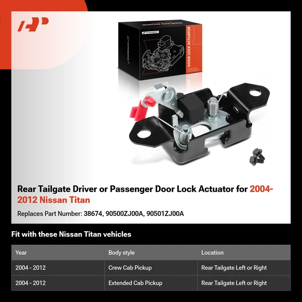 Rear Tailgate Driver or Passenger Door Lock Actuator for 2004-2012 Nissan Titan