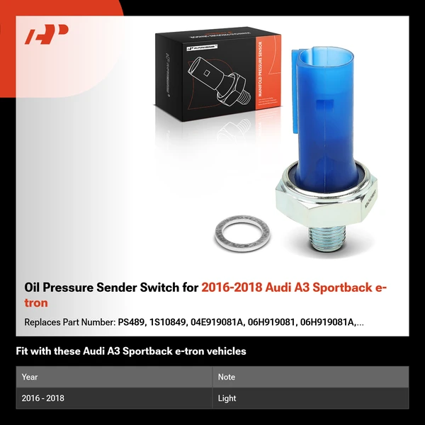 Oil Pressure Sender Switch for 2016-2018 Audi A3 Sportback e-tron