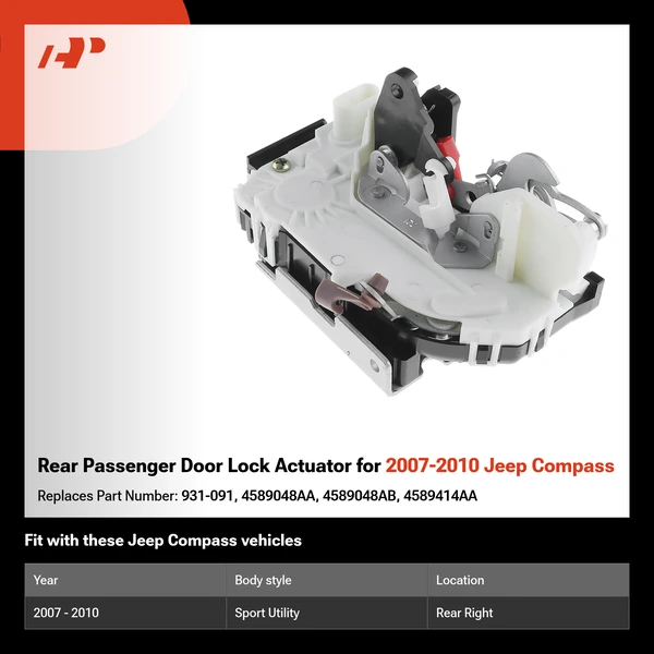 Rear Passenger Door Lock Actuator for 2007-2010 Jeep Compass