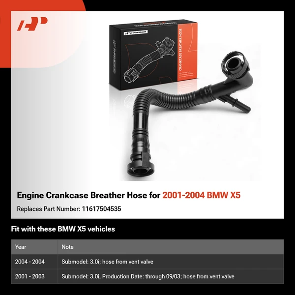 Engine Crankcase Breather Hose for 2001-2004 BMW X5