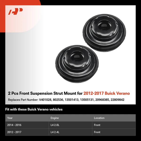 2 Pcs Front Suspension Strut Mount for 2012-2017 Buick Verano