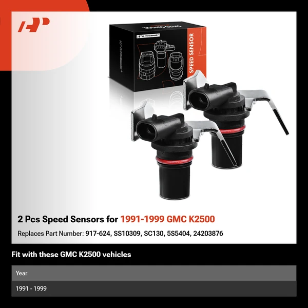 2 Pcs Speed Sensors for 1991-1999 GMC K2500