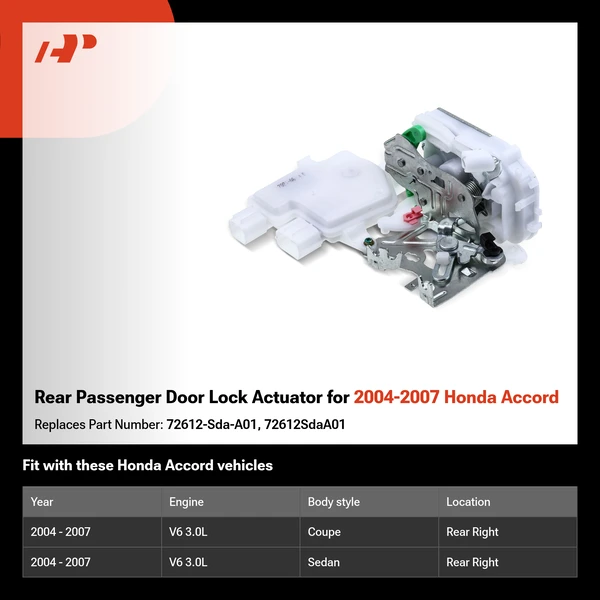 Rear Passenger Door Lock Actuator for 2004-2007 Honda Accord