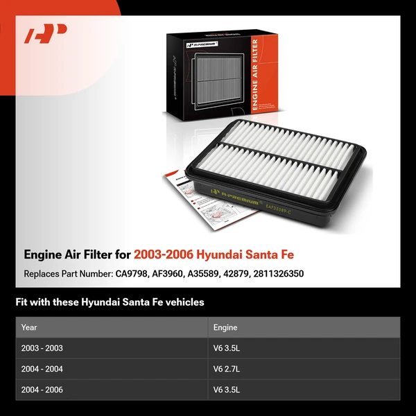 Engine Air Filter for 2003-2006 Hyundai Santa Fe