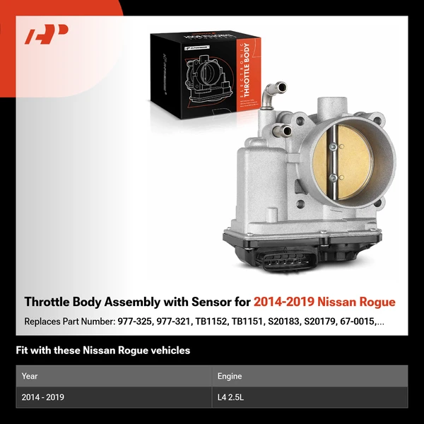Throttle Body Assembly with Sensor for 2014-2019 Nissan Rogue