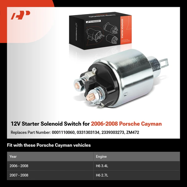 12V Starter Solenoid Switch for 2006-2008 Porsche Cayman