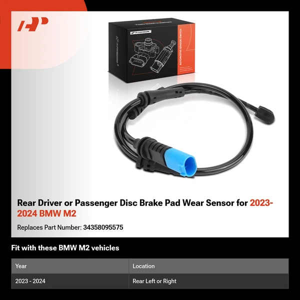 Rear Driver or Passenger Disc Brake Pad Wear Sensor for 2023-2024 BMW M2