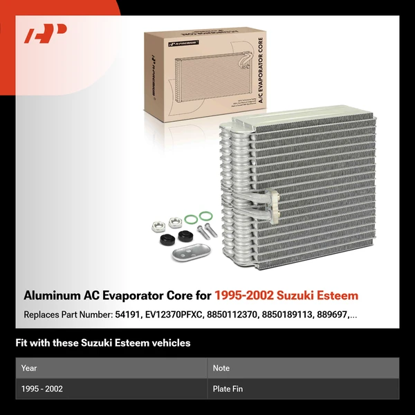 Aluminum AC Evaporator Core for 1995-2002 Suzuki Esteem