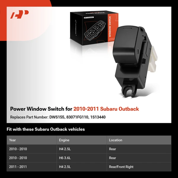 Power Window Switch for 2010-2011 Subaru Outback
