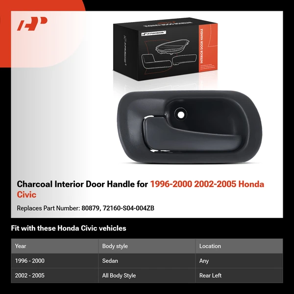 Charcoal Interior Door Handle for 1996-2000 2002-2005 Honda Civic