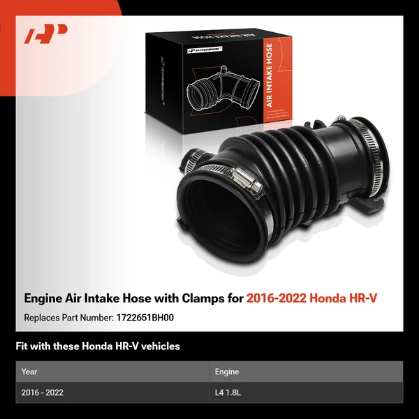 Engine Air Intake Hose with Clamps for 2016-2022 Honda HR-V